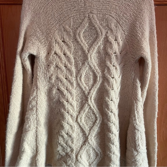Free People far away cable Cream Button-Up Cardigan w/ collar - Picture 3 of 7